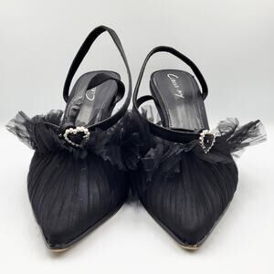 Circus NY by Sam Edelman Black Michelle Pumps Wrap Ankle Strap Women's Size 9.5